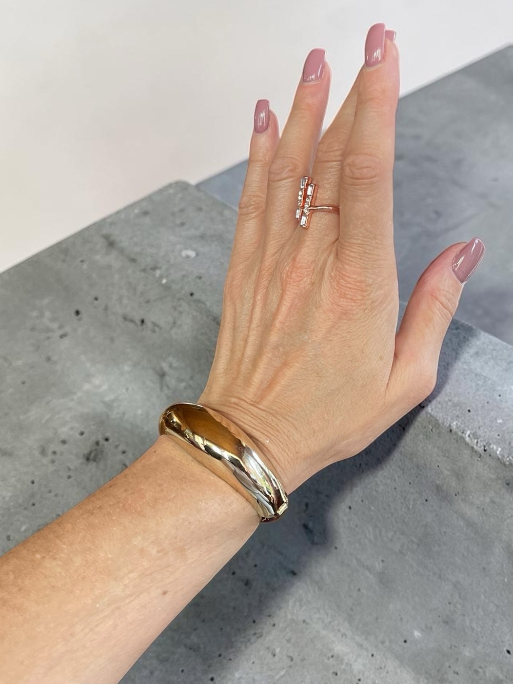 Coro Pat. Pend. Double Hinge Gold Tone Cuff Bracelet